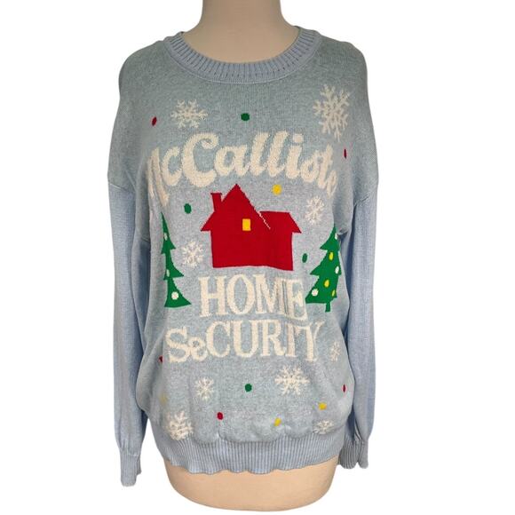 Home Alone McCallister Home SeCurity Ugly Sweater NWOT Baby Blue Size Large - Picture 1 of 9